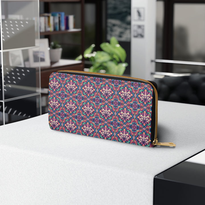 Trippy festival wallet with lotus swirl – IllusionLotus side view