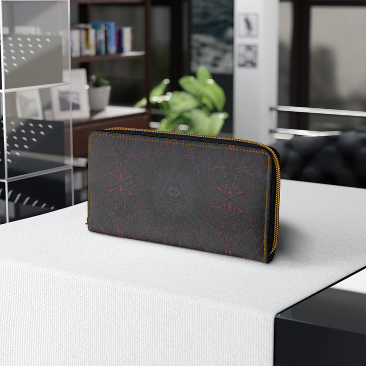 Front display of THIRDEYE wallet – spiritual eye symbol with geometric balance