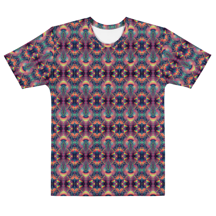 Alternate front flat of PSYJELLYFISH t-shirt – trippy jellyfish pattern with deep ocean vibes and spiritual energy.