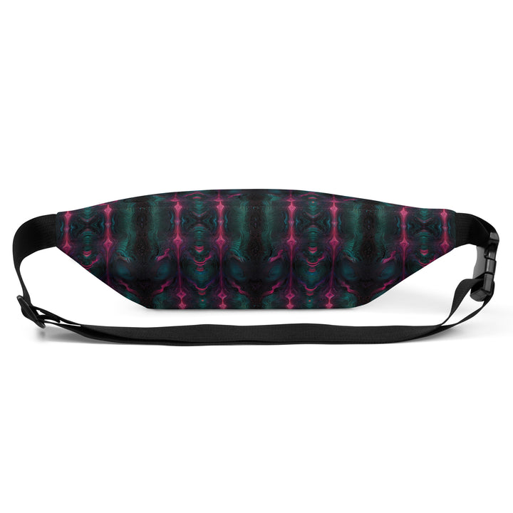 Back flat view of Psylien waistbag – sleek and colorful psychedelic pattern for festival wear and travel