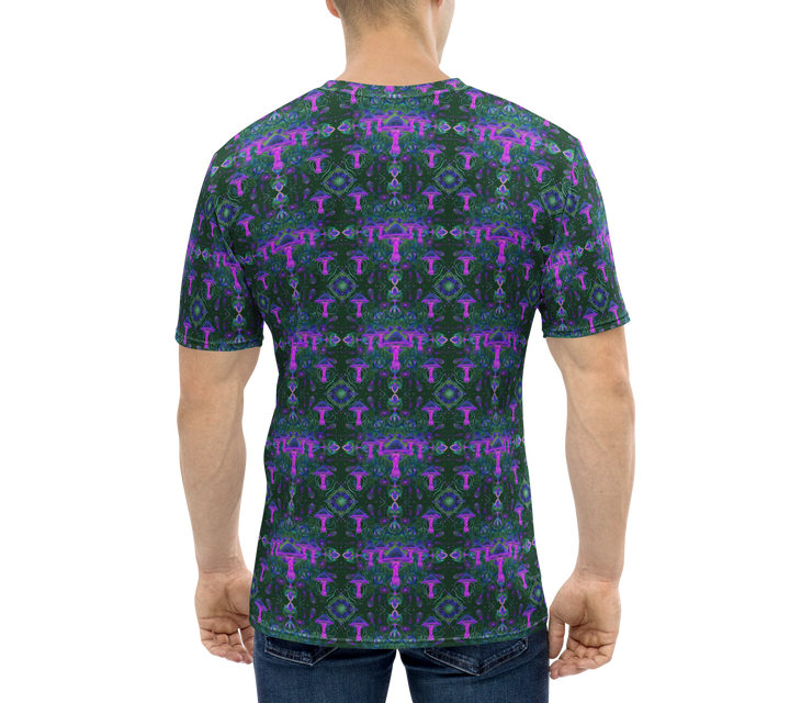Back view of purple-neon green Mushdalla – visionary mandala art for psychedelic expression.